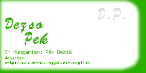 dezso pek business card