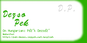 dezso pek business card